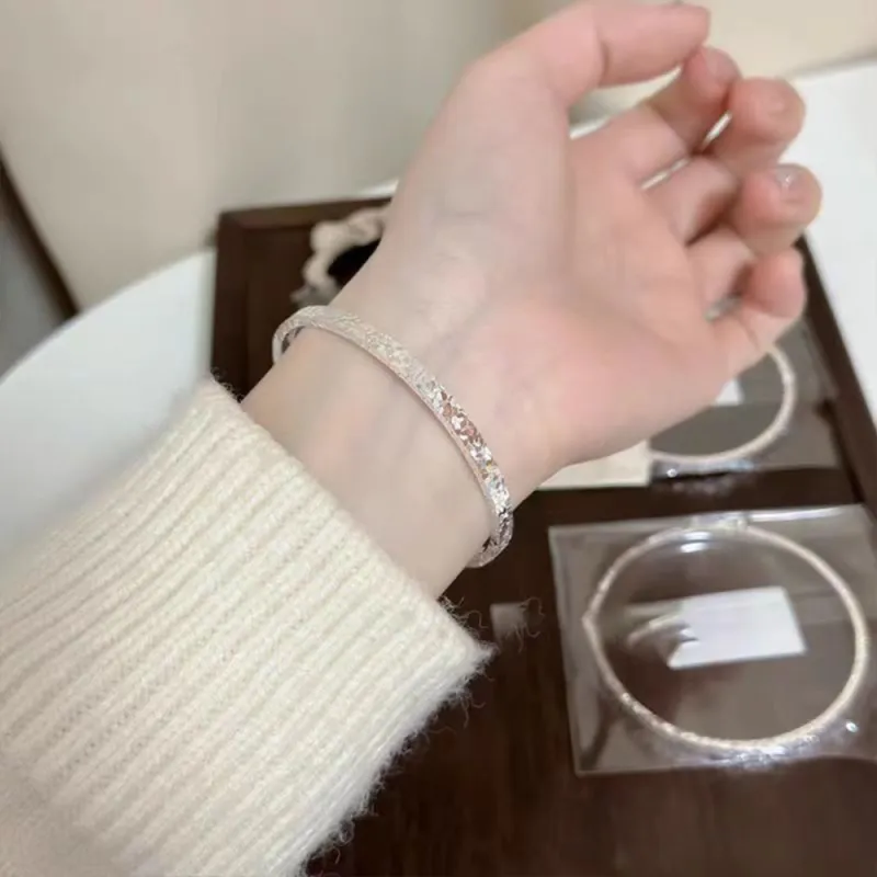 CLARKIA FLOWER 999 Fine Silver Bangles Women's-5