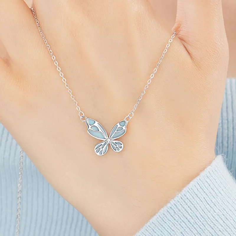 CLARKIA FLOWER S925 Silver Necklaces Women's-3