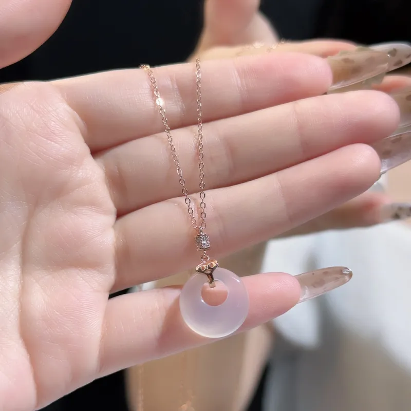 CLARKIA FLOWER Chalcedony Necklaces Women's-3