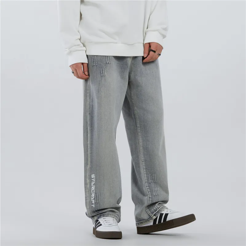 XINGJIZHE Jeans Unisex Vintage Blue-4