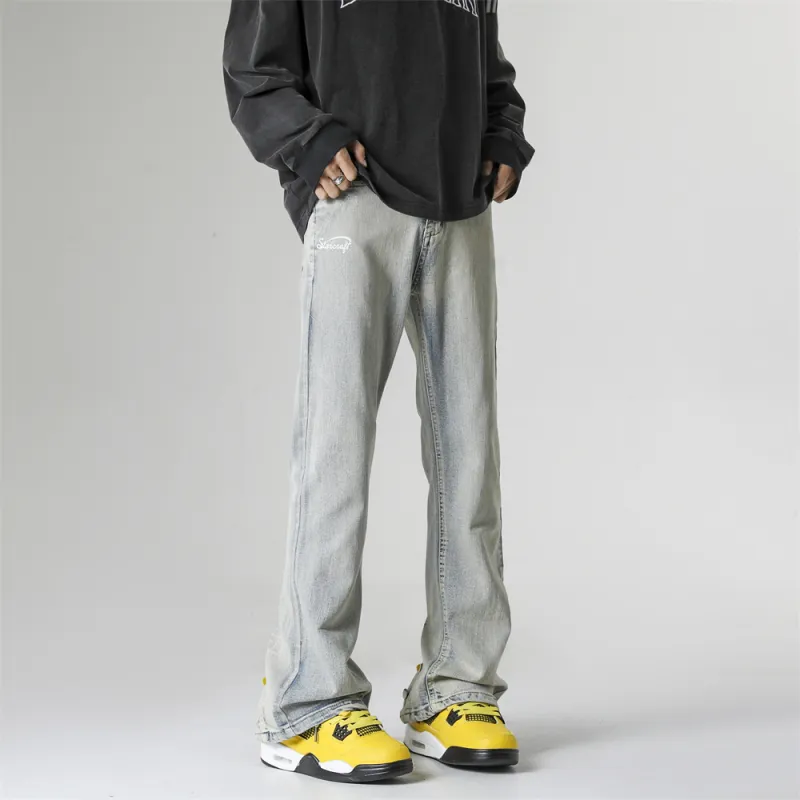 XINGJIZHE Jeans Unisex Yellow Mud-3