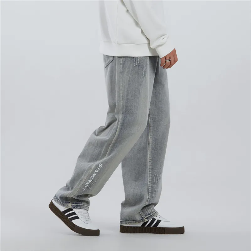 XINGJIZHE Jeans Unisex Vintage Blue-5