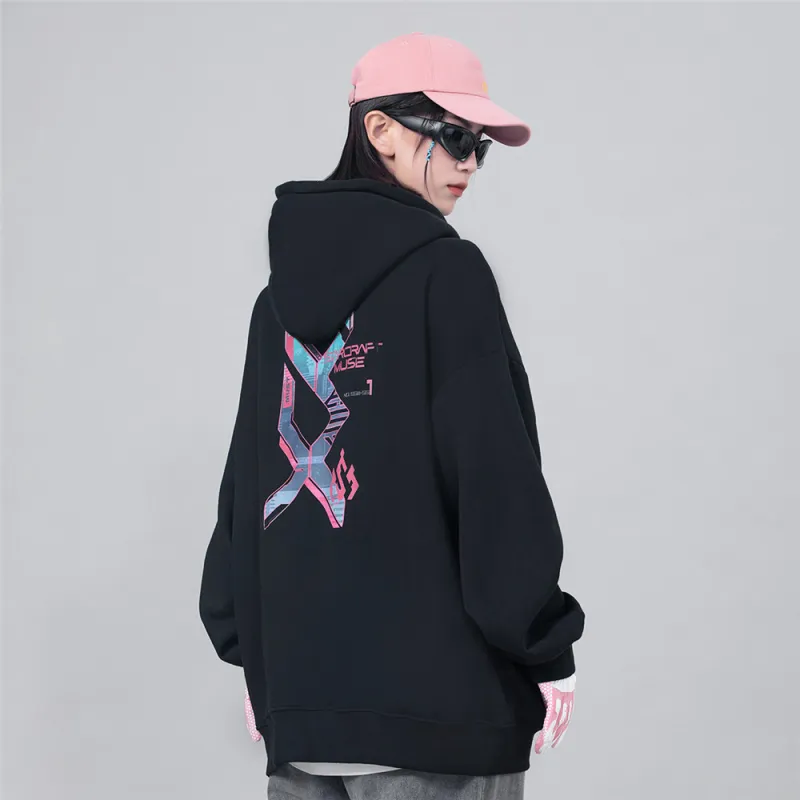 XINGJIZHE Loose Fit Hooded Coat Cardigan Sweatshirt Unisex-6