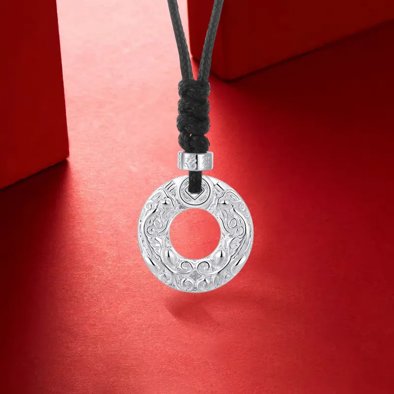 IBELOVE 999 Fine Silver Sterling Silver Necklaces Unisex-2