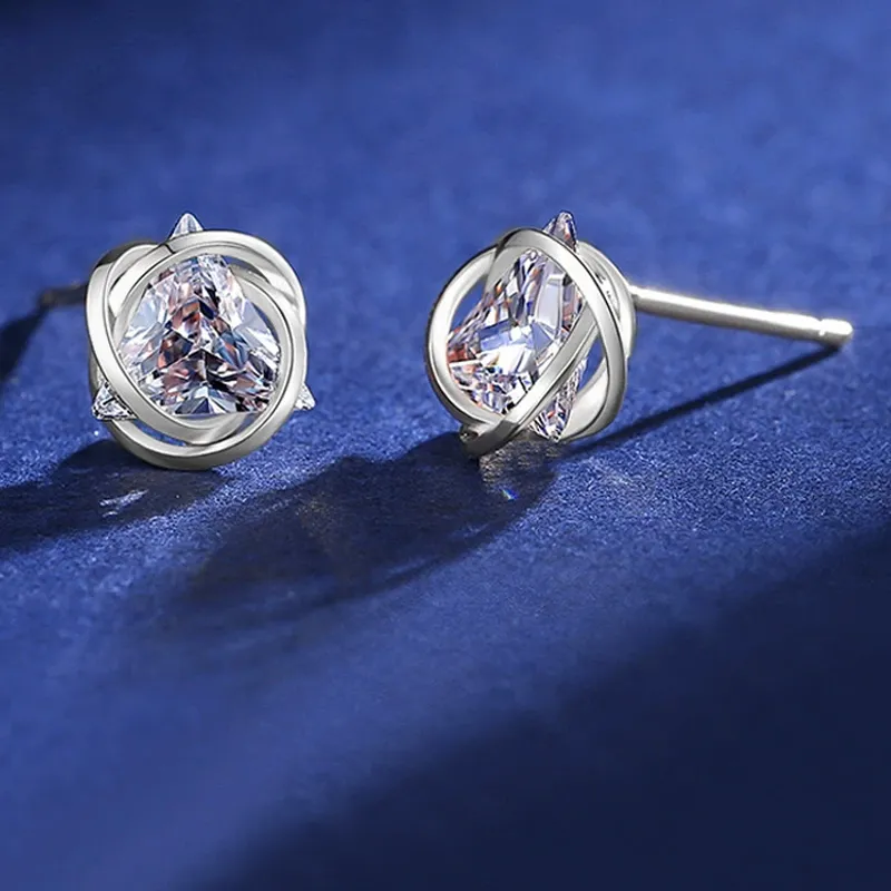 LOVE WHEEL S925 Silver Stud Earrings Women's-1