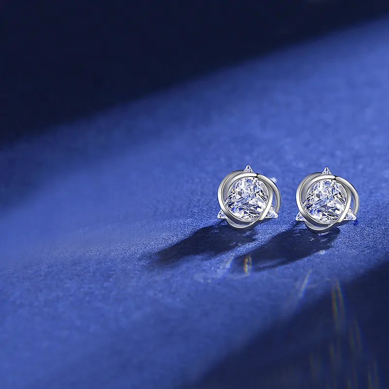 LOVE WHEEL S925 Silver Stud Earrings Women's-2