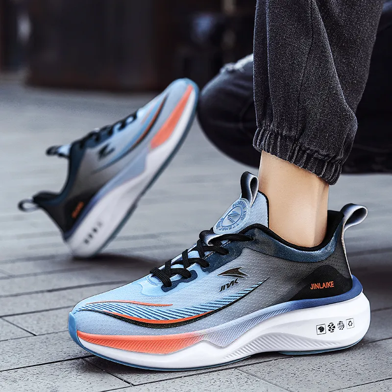 Kinglake Cushioning, Abrasion Resistant, Slip Resistant Low Top Running Shoes Unisex Black Blue-4