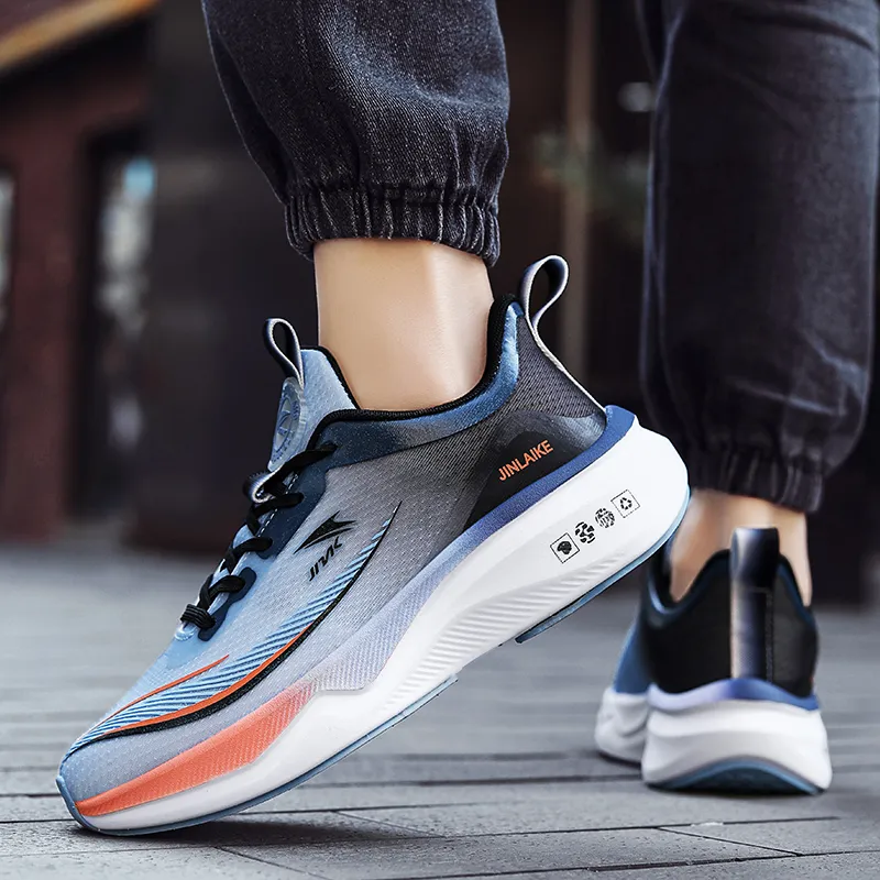 Kinglake Cushioning, Abrasion Resistant, Slip Resistant Low Top Running Shoes Unisex Black Blue-6