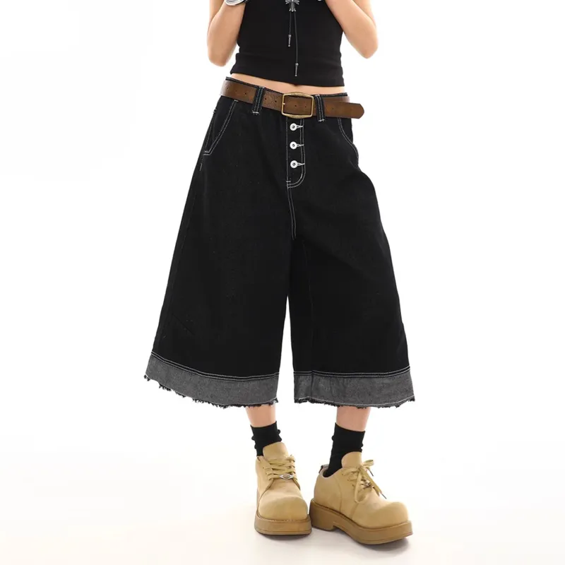 DJ.SPIRIT Denim Shorts Unisex Black-2