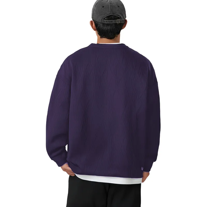 Sweatshirt American Vintage Preppy Style Minimalist Style Loose Fit Fleece Lined Thermal Pullover Unisex-1