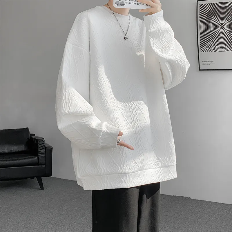 Sweatshirt American Vintage Preppy Style Minimalist Style Loose Fit Fleece Lined Thermal Pullover Unisex-11