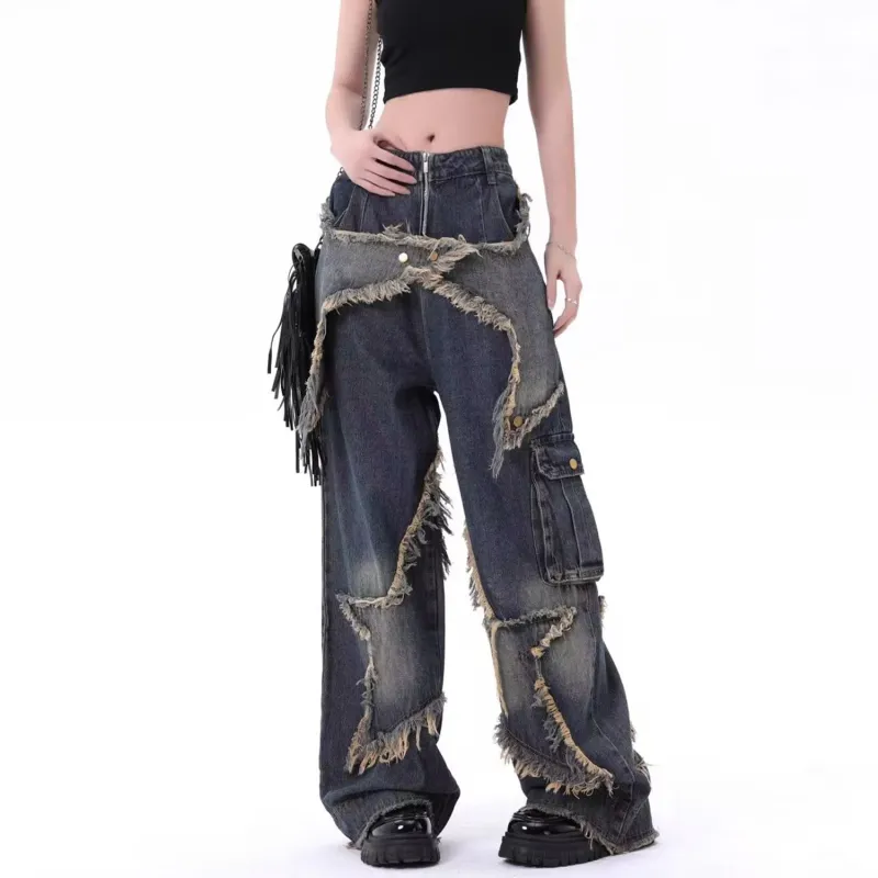 DJ.SPIRIT Jeans Unisex Vintage Blue-4