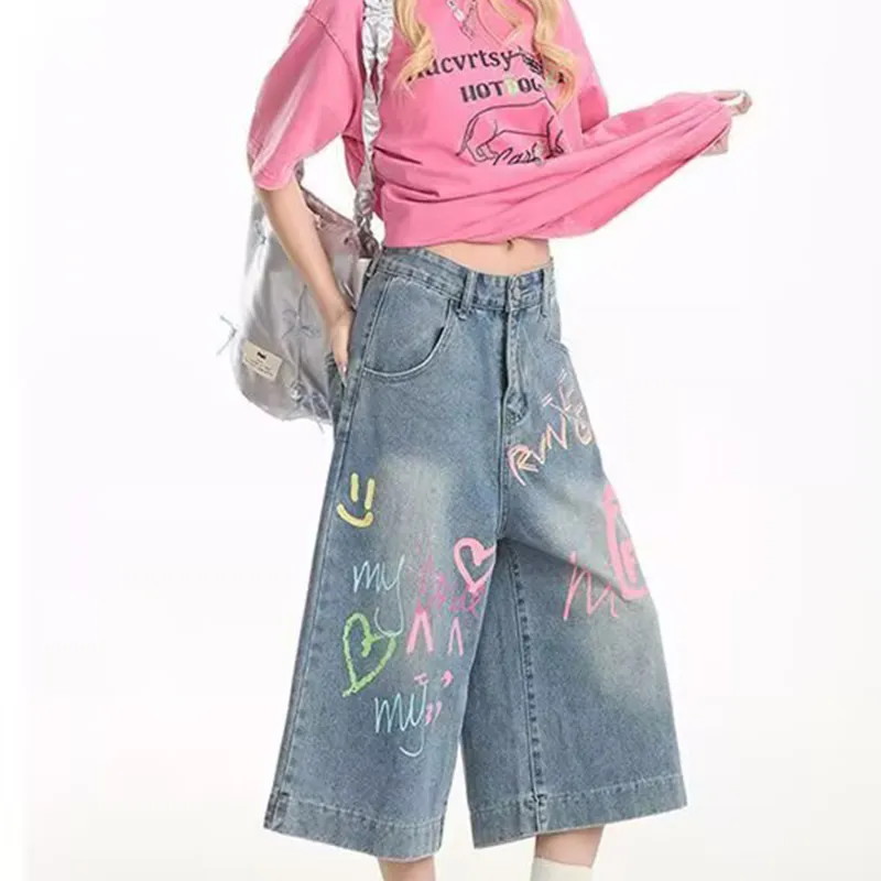 DJ.SPIRIT Denim Shorts Unisex Blue-4
