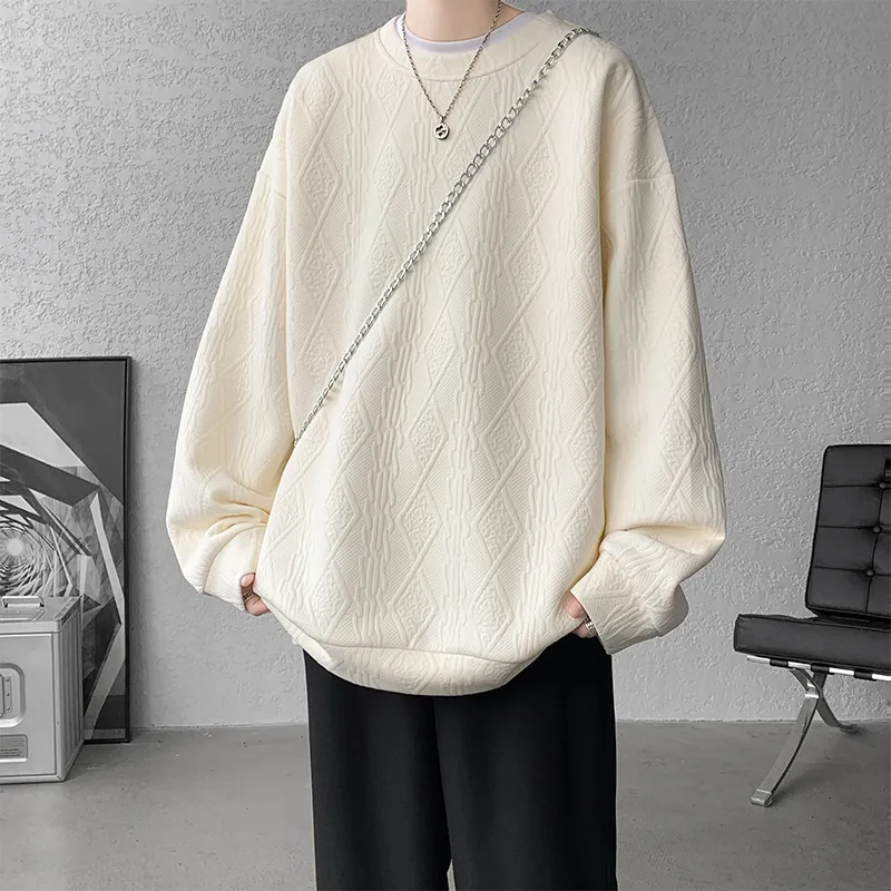 Sweatshirt American Vintage Preppy Style Minimalist Style Loose Fit Fleece Lined Thermal Pullover Unisex-18