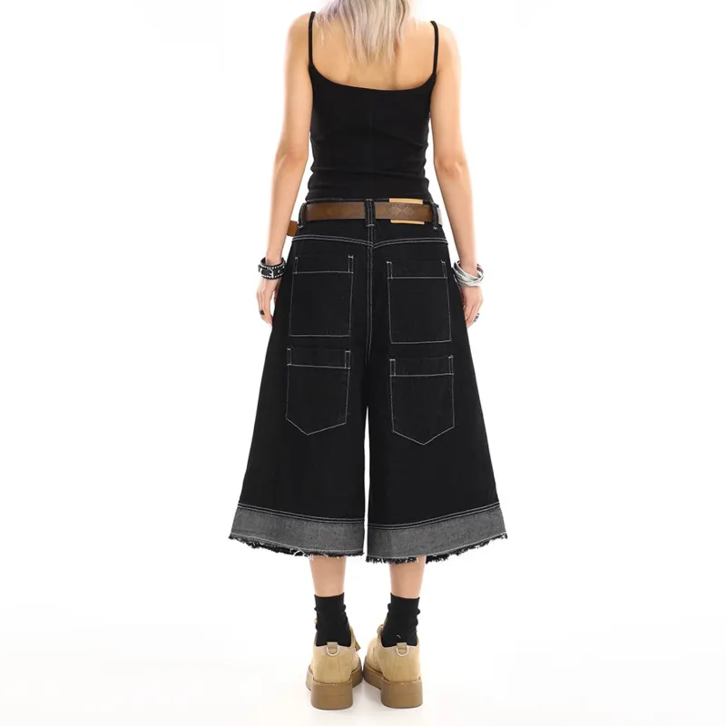 DJ.SPIRIT Denim Shorts Unisex Black-4