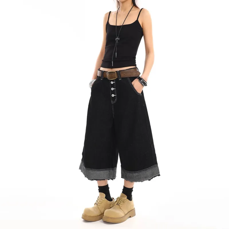 DJ.SPIRIT Denim Shorts Unisex Black-3