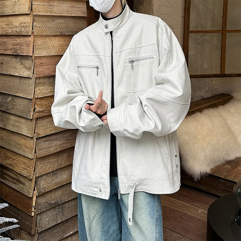 DJ.SPIRIT Jackets Coats Unisex Gray White-5