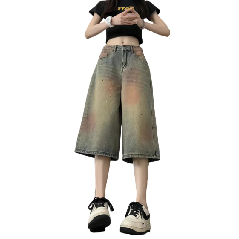 DJ.SPIRIT Denim Shorts Unisex Washed Color-2
