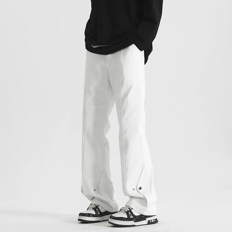 PAINT STAIN Casual Pants Unisex White-10