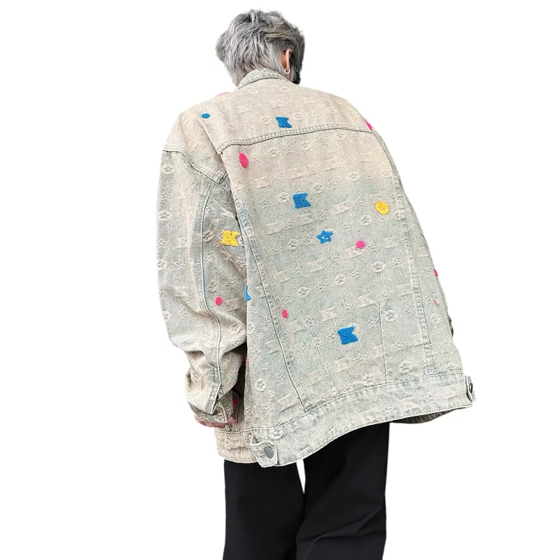 DJ.SPIRIT Denim Jackets Unisex Yellow Mud-1