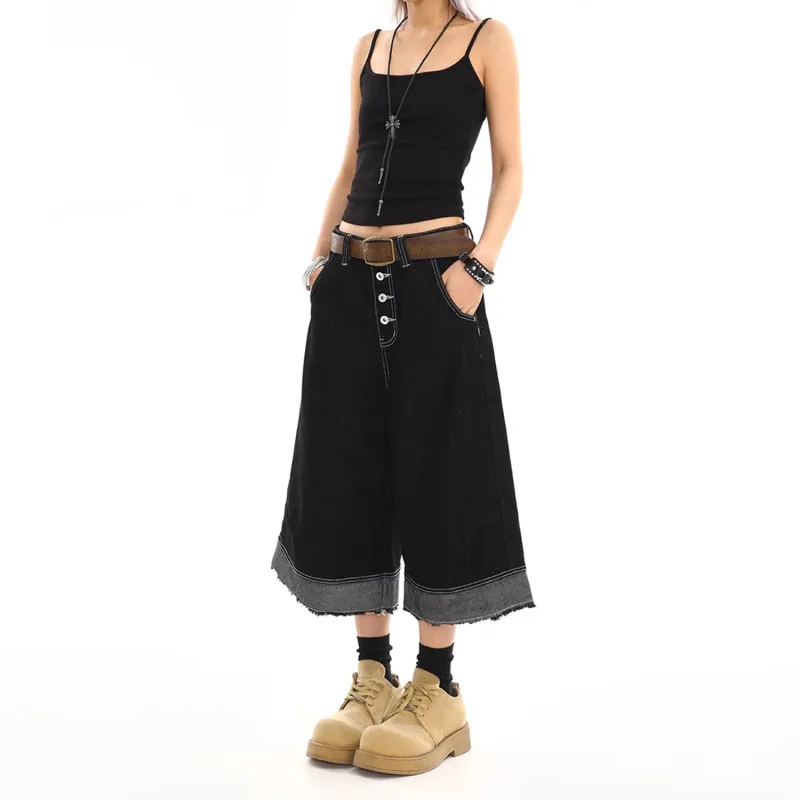 DJ.SPIRIT Denim Shorts Unisex Black-5