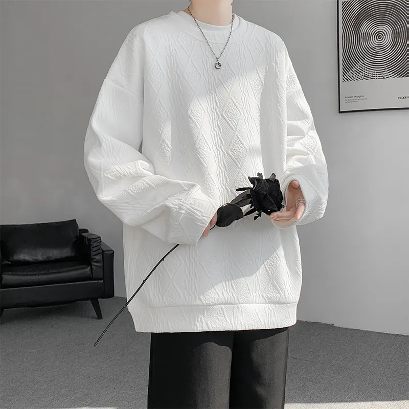 Sweatshirt American Vintage Preppy Style Minimalist Style Loose Fit Fleece Lined Thermal Pullover Unisex-9