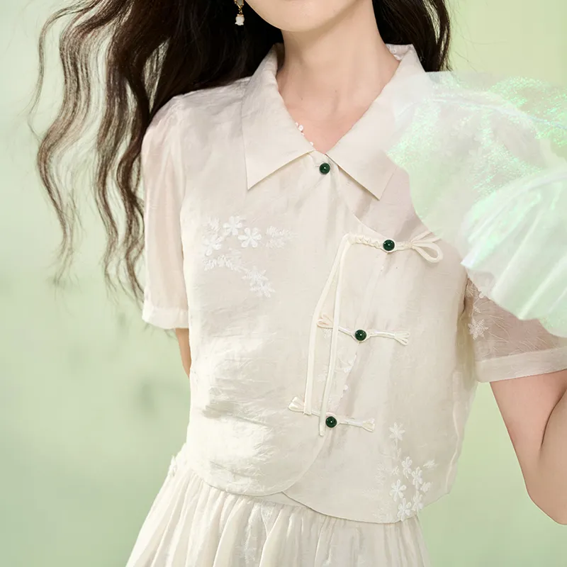 XIANGYING Skirt Set Women's Beige-2