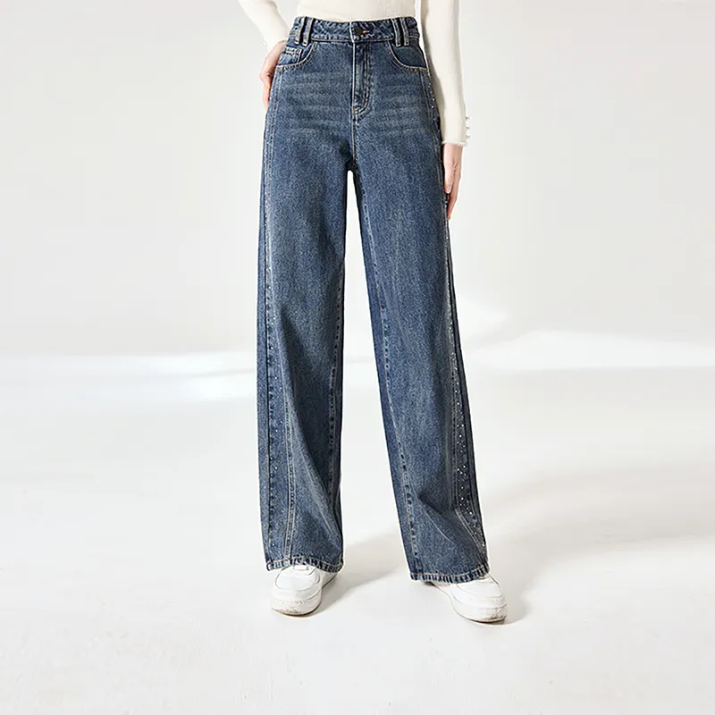 XIANGYING Jeans Women's Blue-5