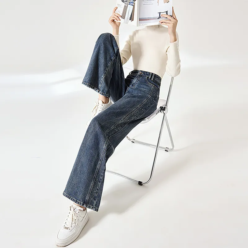 XIANGYING Jeans Women's Blue-2