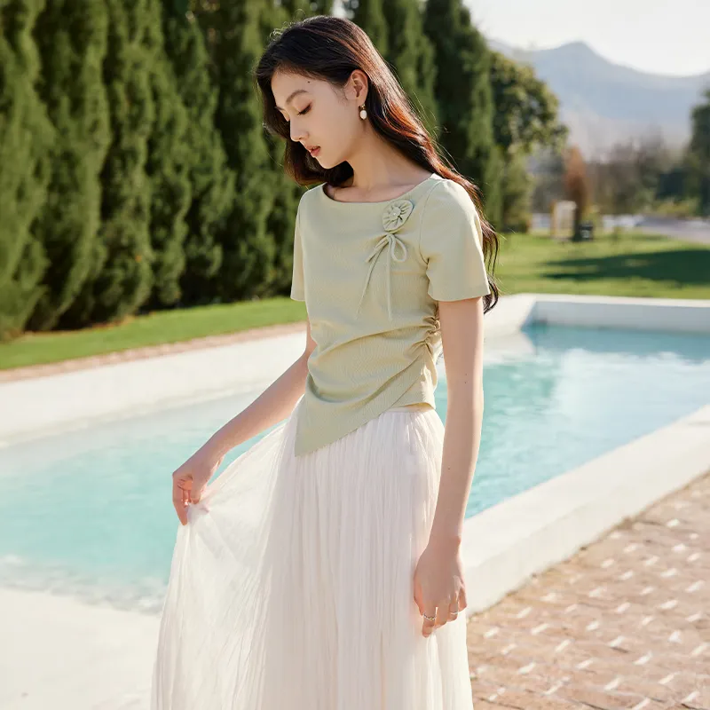 XIANGYING T Shirts Women's Fruit Green-6