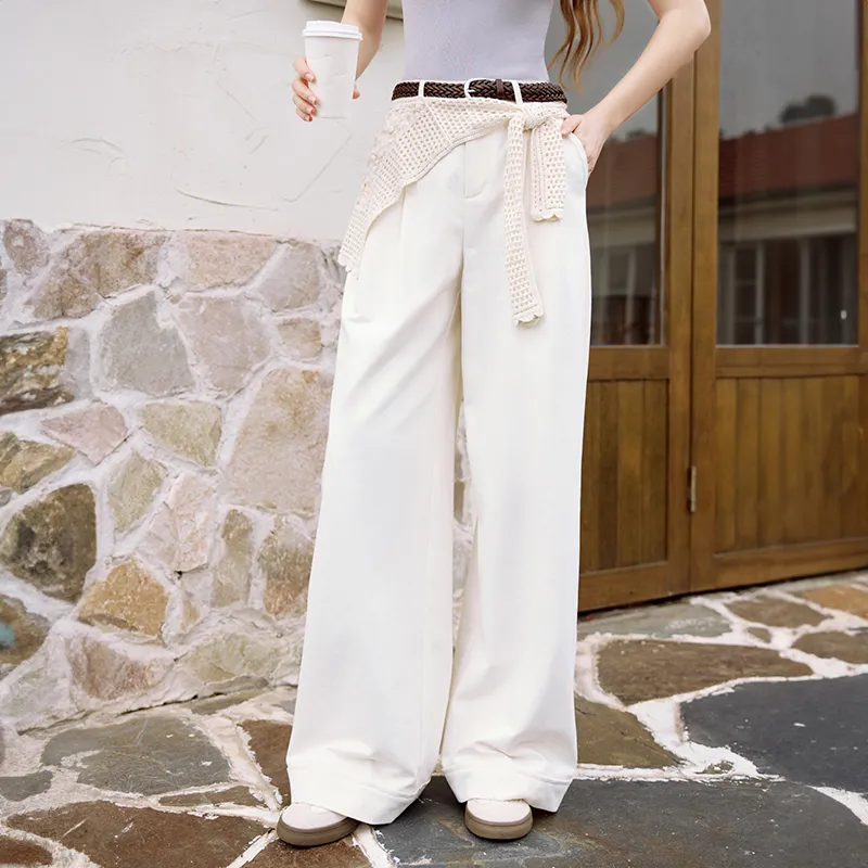 XIANGYING Jeans Women's Beige-4