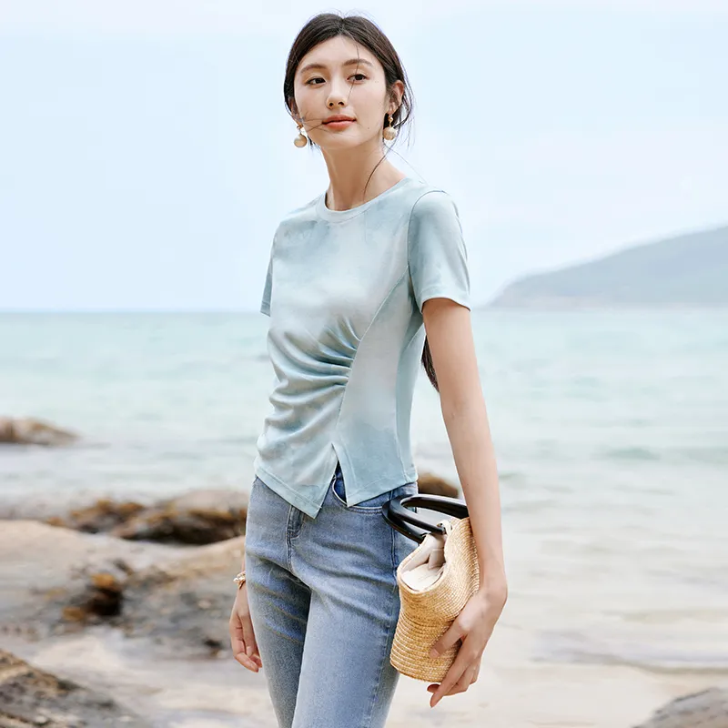 XIANGYING T Shirts Women's Route Blue-4