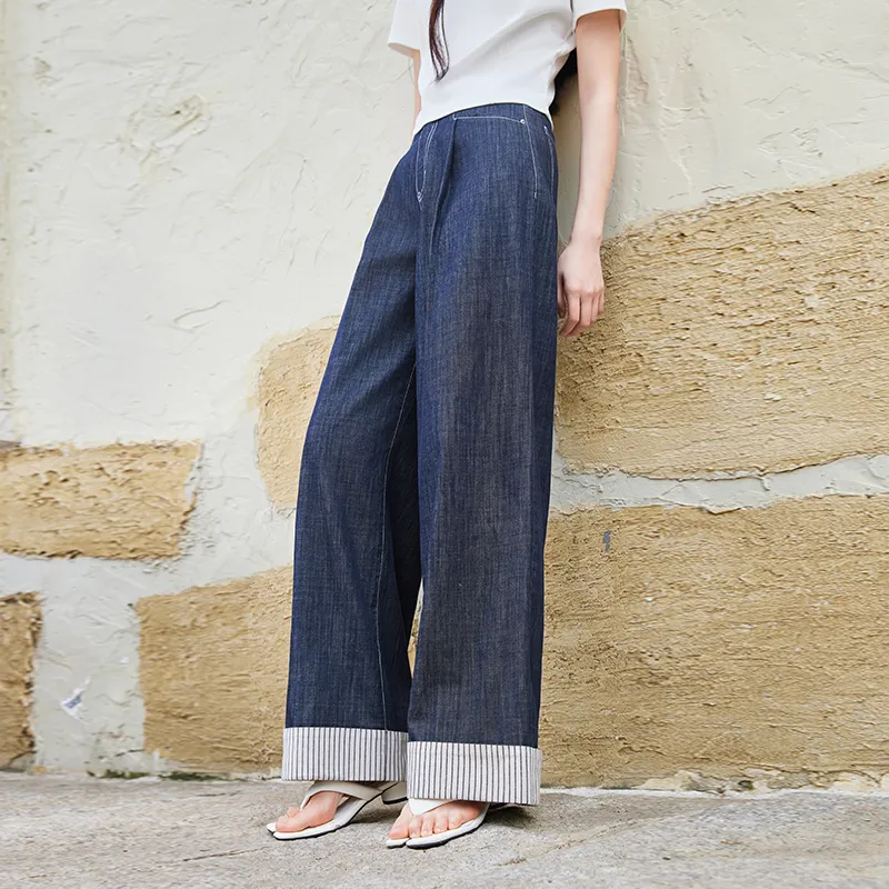XIANGYING Jeans Women's Denim Blue-3