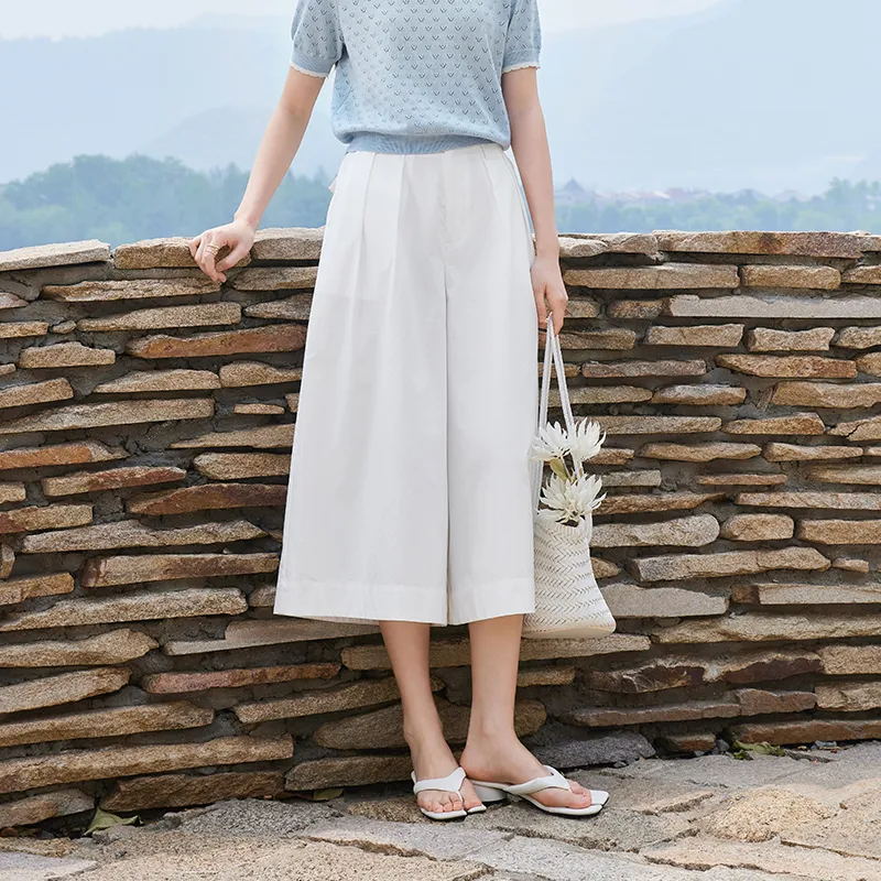 XIANGYING Casual Pants Women's White-3