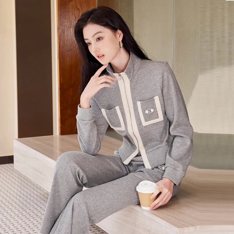 XIANGYING Casual Suit Women's Gray-5