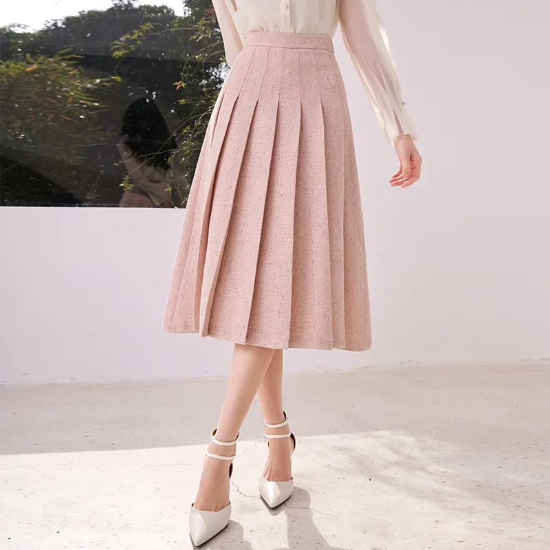 XIANGYING Casual Long Skirts Women's Pink-3