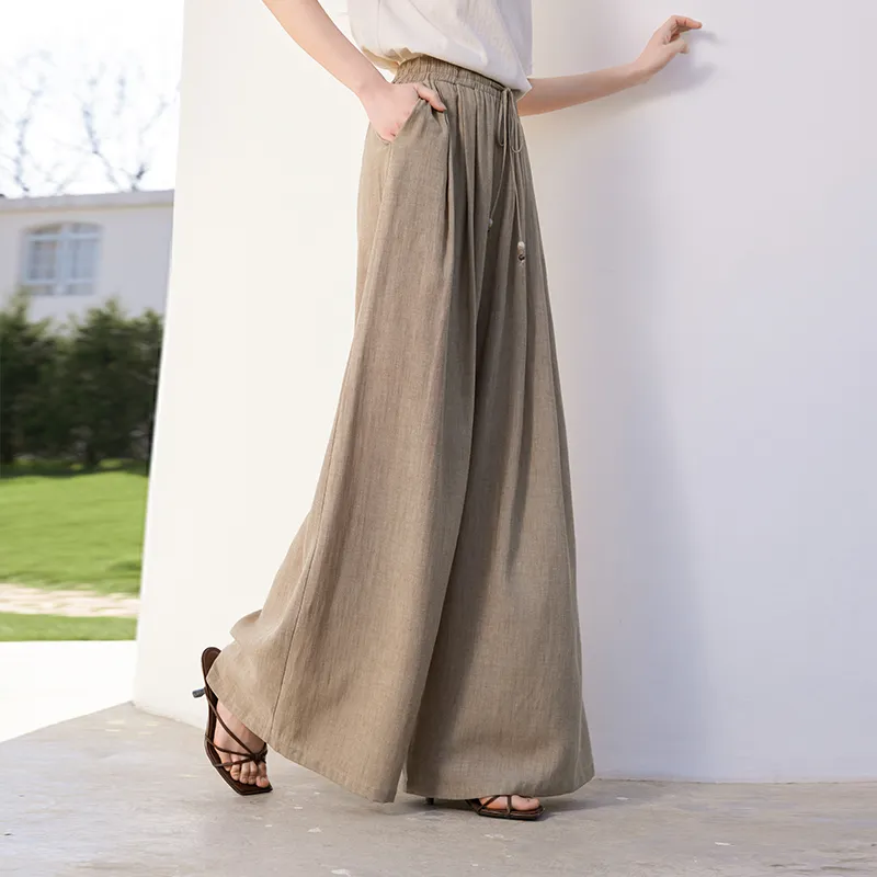 XIANGYING Casual Pants Women's Coffee-2