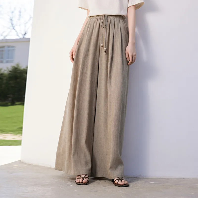 XIANGYING Casual Pants Women's Coffee-3