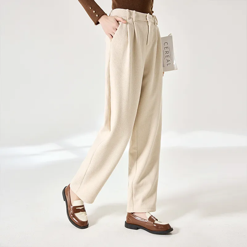 XIANGYING Casual Pants Women's Beige-3