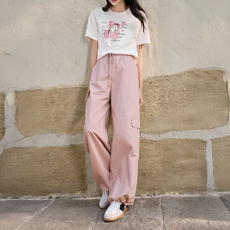 XIANGYING Cargo Pants Women's Pink-4