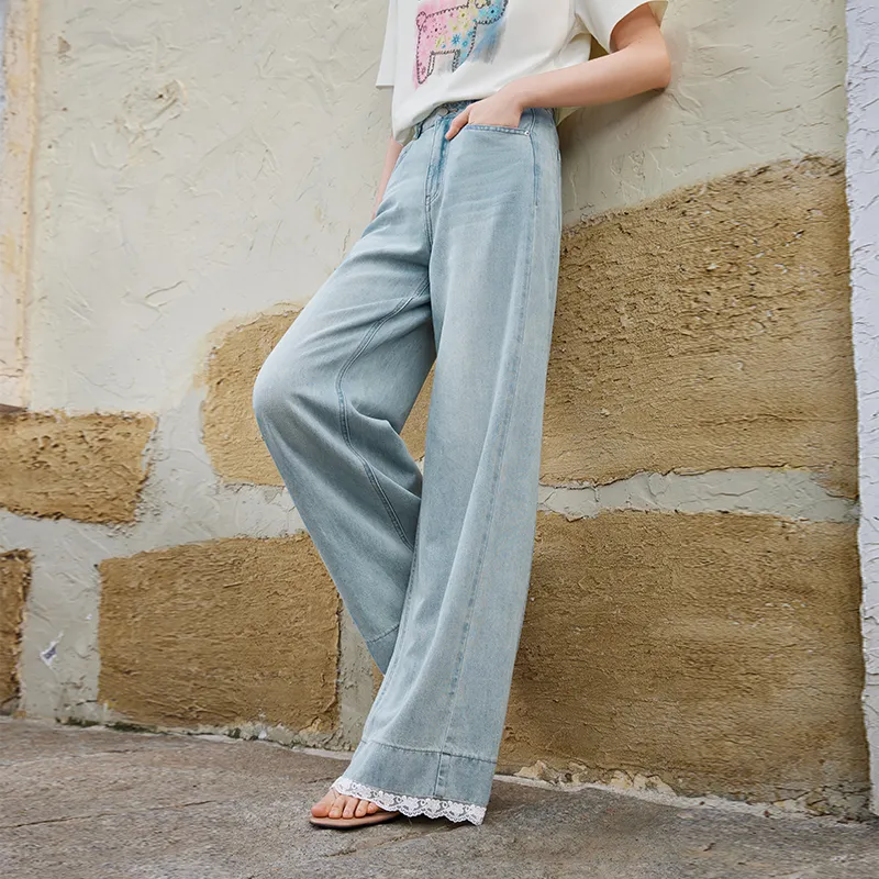 XIANGYING Jeans Women's Denim Blue-3