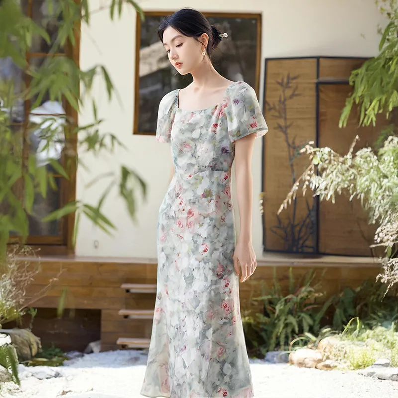 XIANGYING Short Sleeved Dress Women's-4