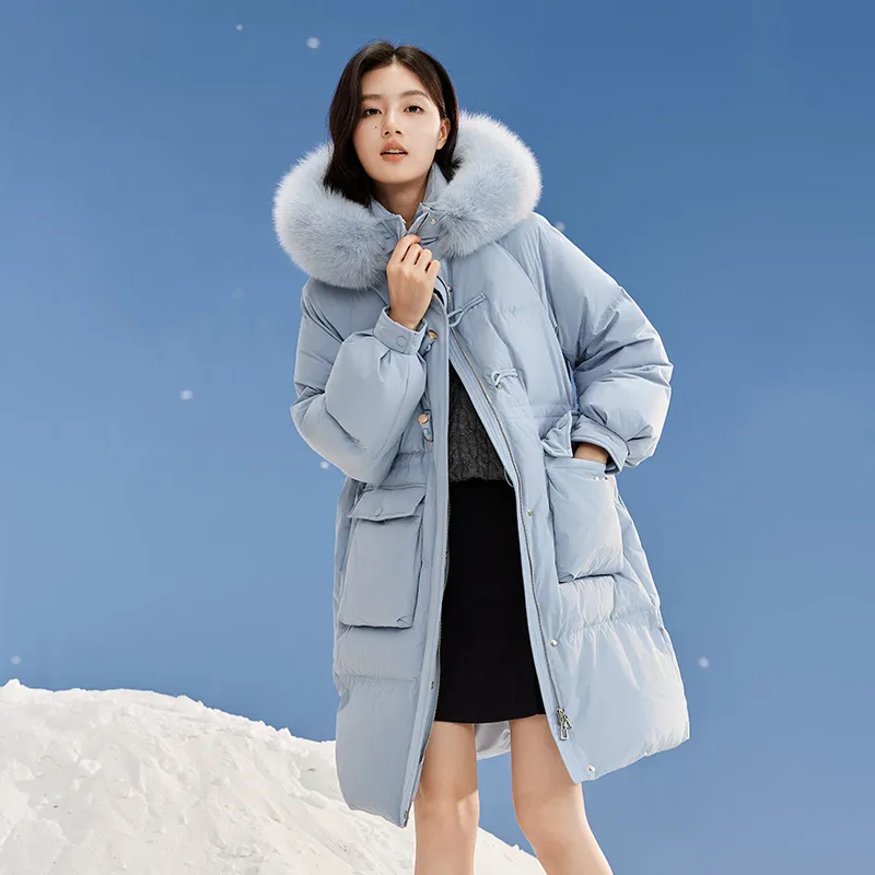 XIANGYING Down Jacket Women's Blue-3