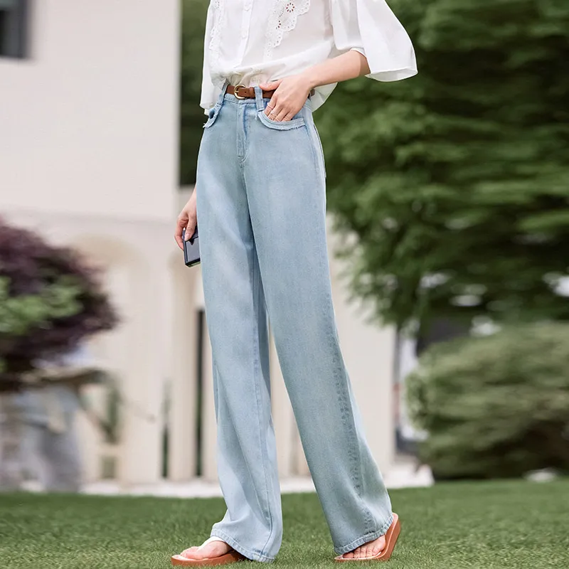 XIANGYING Jeans Women's Denim Blue-3