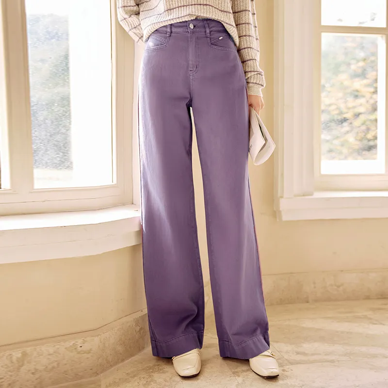 XIANGYING Jeans Women's Purple-4
