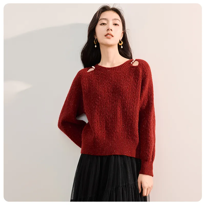 XIANGYING Sweater Women's Ancora Red-2