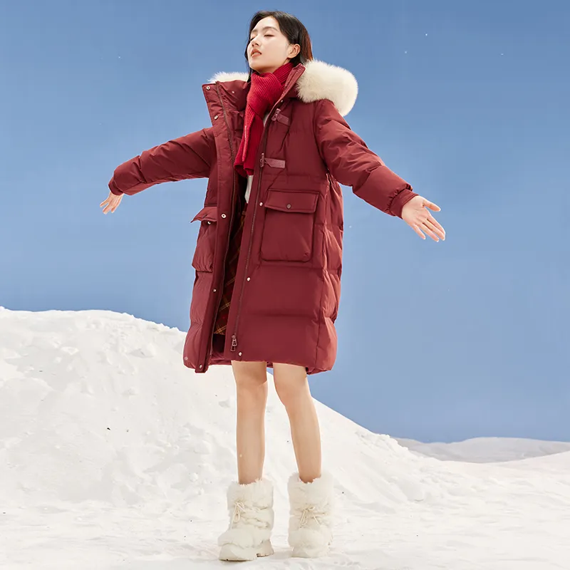 XIANGYING Down Jacket Women's Red-2