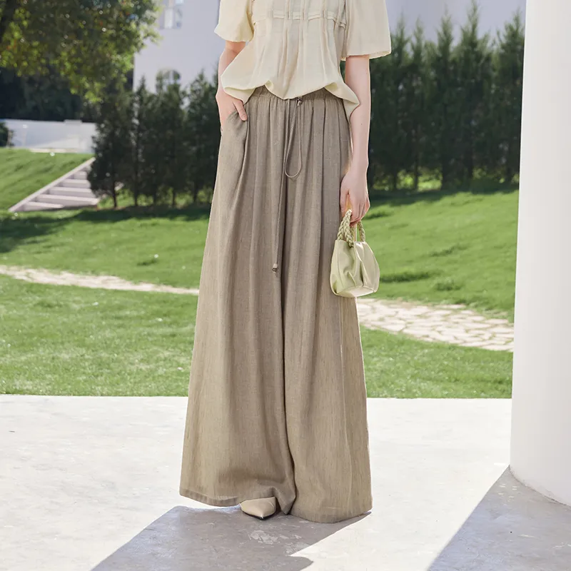 XIANGYING Casual Pants Women's Coffee-4