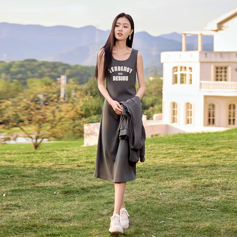 XIANGYING Skirt Set Women's Gray-5
