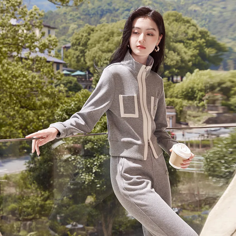 XIANGYING Casual Suit Women's Gray-6